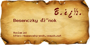 Besenczky Énok névjegykártya